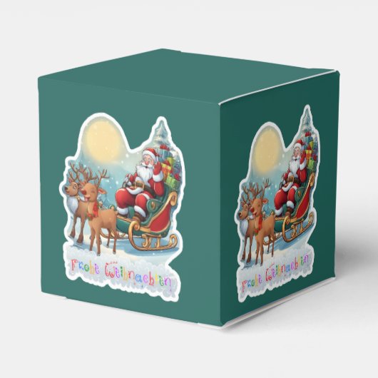 Rentierschlitten mit Rudi -  Geschenkschachtel (Rückseite)