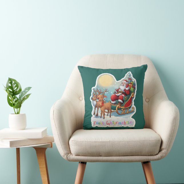 Rentierschlitten mit Rudi -  Kissen (Stuhl )