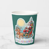 Rentierschlitten mit Rudi - Pappbecher (Rückseite)