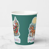 Rentierschlitten mit Rudi - Pappbecher (Links)