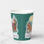 Rentierschlitten mit Rudi - Pappbecher (Rechts)