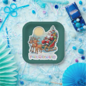 Rentierschlitten mit Rudi - Pappteller (Party)