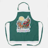 Rentierschlitten mit Rudi - Schürze (Vorderseite)