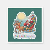 Rentierschlitten mit Rudi - Serviette (Vorderseite)