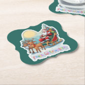 Rentierschlitten mit Rudi - Untersetzer (angewinkelt)