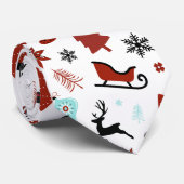 Rentierschlitten Weihnachtskiefern Krawatte (Gerollt)