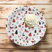 Rentierschlitten Weihnachtskiefern Pappteller