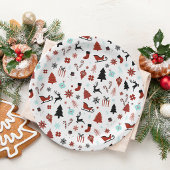 Rentierschlitten Weihnachtskiefern Pappteller