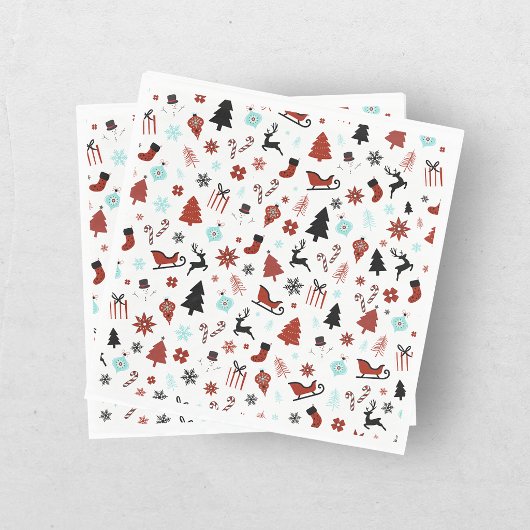 Rentierschlitten Weihnachtskiefern Serviette