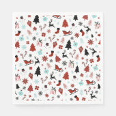 Rentierschlitten Weihnachtskiefern Serviette (Vorderseite)