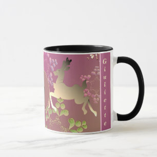 Rentierschneeflocken Lila Tasse