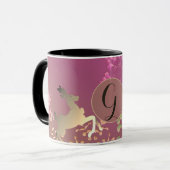 Rentierschneeflocken Lila Tasse (Vorderseite Links)