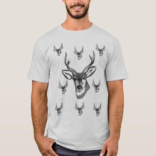 Rentierschwarzer T - Shirt (Vorderseite)