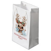 Rentierspiele beginnen! Holiday Gift Bag Kleine Geschenktüte (Rückseite Schrägansicht)