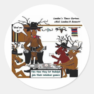 Rentierspiele Lustige Weihnachtsgeschenke & T-Shir Runder Aufkleber