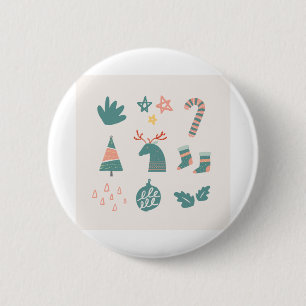 Rentierstars Socks Candy Cane Button