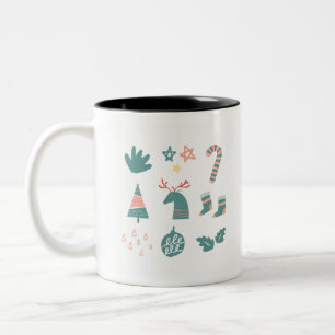 Rentierstars Socks Candy Cane Zweifarbige Tasse
