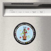 Rentierstars & Wirbel Cartoon Magnet (In Situ (Geschirrspüler))