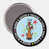 Rentierstars & Wirbel Cartoon Magnet (Vorderseite/Rückseite)