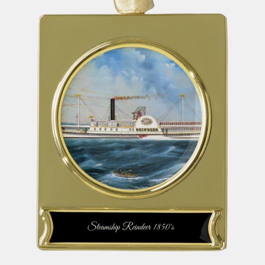 Rentiersteamboat 1850 Banner-Ornament gold (Vorderseite)