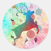 Rentierstickerz Runder Aufkleber (Vorderseite)