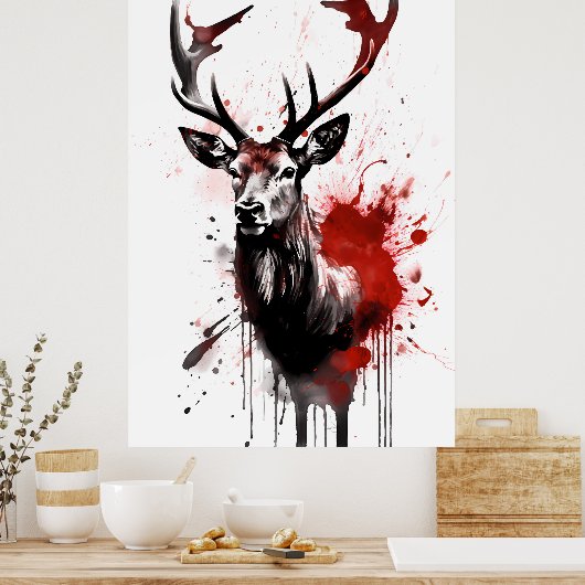 Rentiertinte Malerei Poster (Küche)