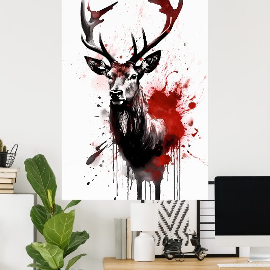 Rentiertinte Malerei Poster (Heimbüro)