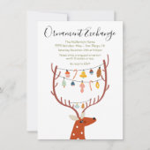 Rentierverzierung Austausch Weihnachtsfeier Einladung (Vorderseite)