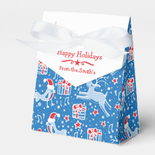 Rentiervogel Blaue Weihnachtsmuster Geschenkboxen Geschenkschachtel