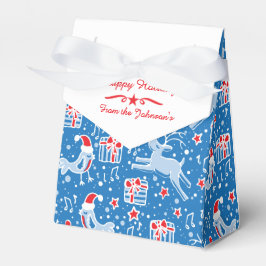 Rentiervogel Blaue Weihnachtsmuster Geschenkboxen Geschenkschachtel
