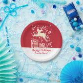 Rentiervogelmuster aus Rotpapier-Teller Pappteller (Party)