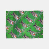 Rentierweihnachtsfest auf Green Fleecedecke (Vorderseite (Horizontal))