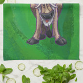 Rentierweihnachtsfest auf Green Küchentuch (Gefaltet)