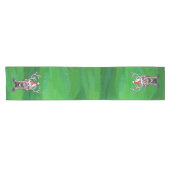 Rentierweihnachtsfest auf Green Kurzer Tischläufer (Horizontal)