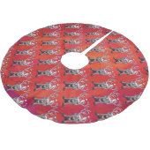 Rentierweihnachtsfest auf Green Polyester Weihnachtsbaumdecke (Schrägansicht)