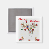 Rentierweihnachtsfest Magnet (Vorderseite/Rückseite)