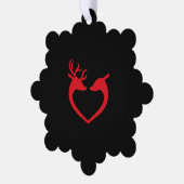 Rentierweihnachtsfest Ornament Karte (Linke Ecke)