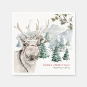Rentierzucht | Frohe Weihnachten Party Serviette (Vorderseite)