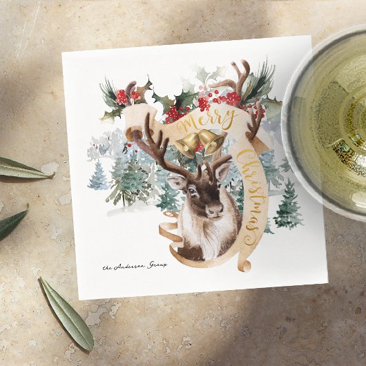 Rentierzucht | Frohe Weihnachten Party Serviette