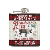 Rentierzucht Rustikaler Vintager Bauernhof Individ Flachmann (Vorderseite)