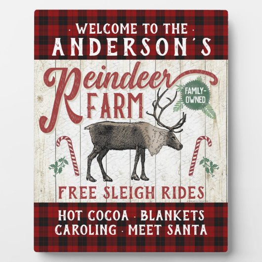 Rentierzucht Rustikaler Vintager Bauernhof Individ Fotoplatte (Vorderseite)