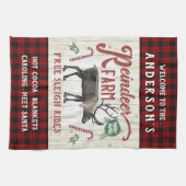 Rentierzucht Rustikaler Vintager Bauernhof Individ Geschirrtuch (Horizontal)