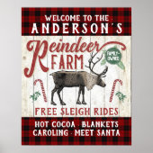 Rentierzucht Rustikaler Vintager Bauernhof Individ Poster (Vorne)
