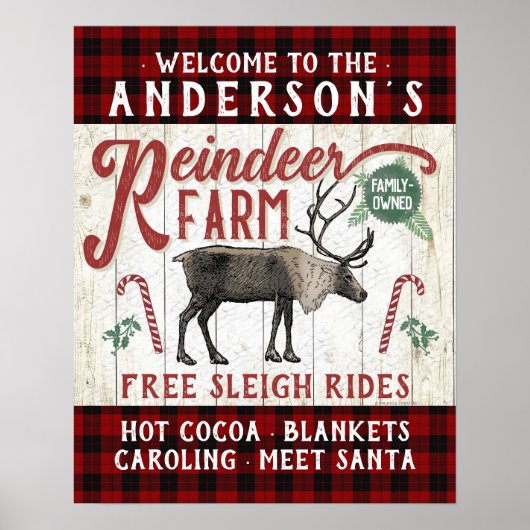 Rentierzucht Rustikaler Vintager Bauernhof Individ Poster (Vorne)
