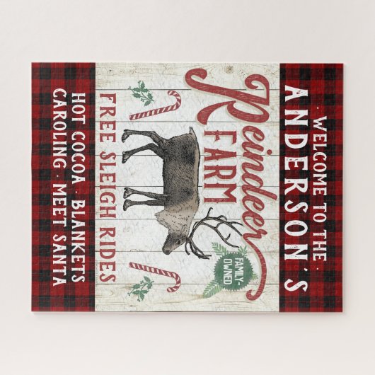 Rentierzucht Rustikaler Vintager Bauernhof Individ Puzzle (Horizontal)