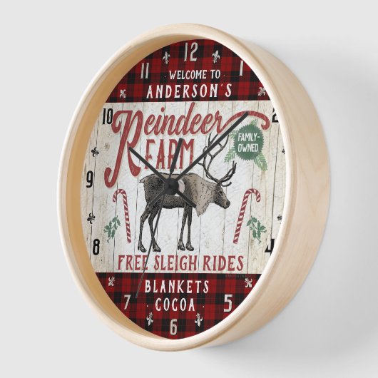 Rentierzucht Rustikaler Vintager Bauernhof Individ Uhr (Winkel)