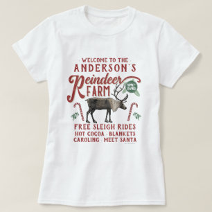 Rentierzucht Rustikaler Vintager Bauernname T-Shirt