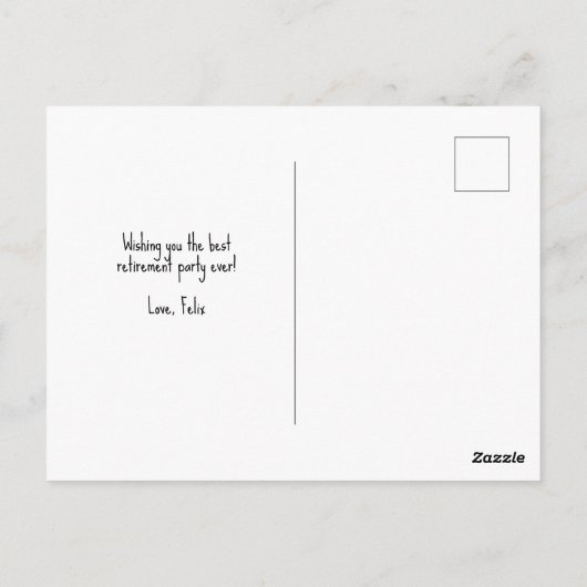 Renting Party Card mit schwarzer Katze und Ballon Postkarte (Rückseite)