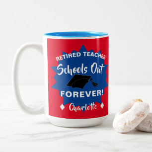 Rentirement Funny Teacher Sprichwort Zweifarbige Tasse