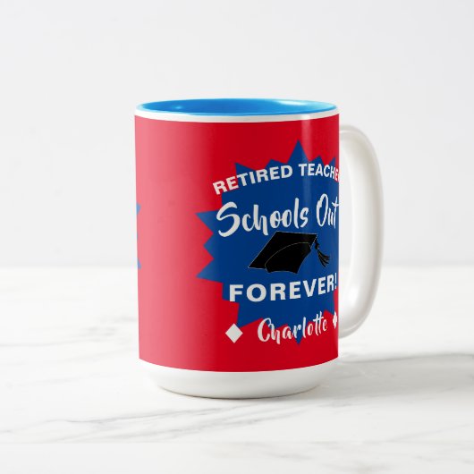 Rentirement Funny Teacher Sprichwort Zweifarbige Tasse (VorderseiteRechts)